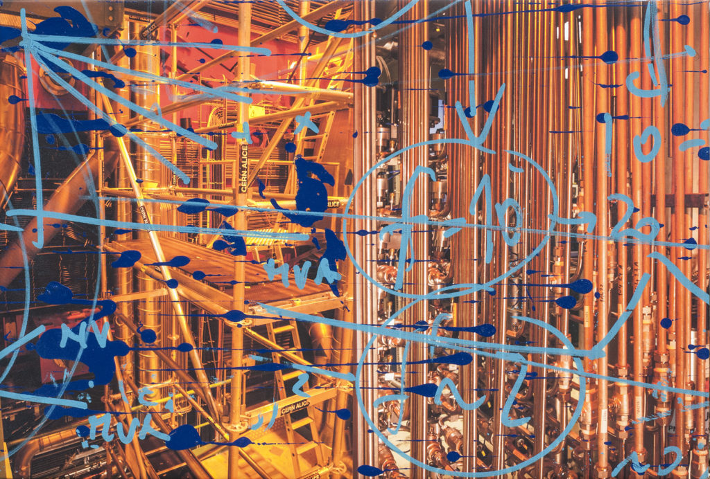 Released In the Future, 2014
Inkjet and silkscreen enamel on canvas
21" x 31"